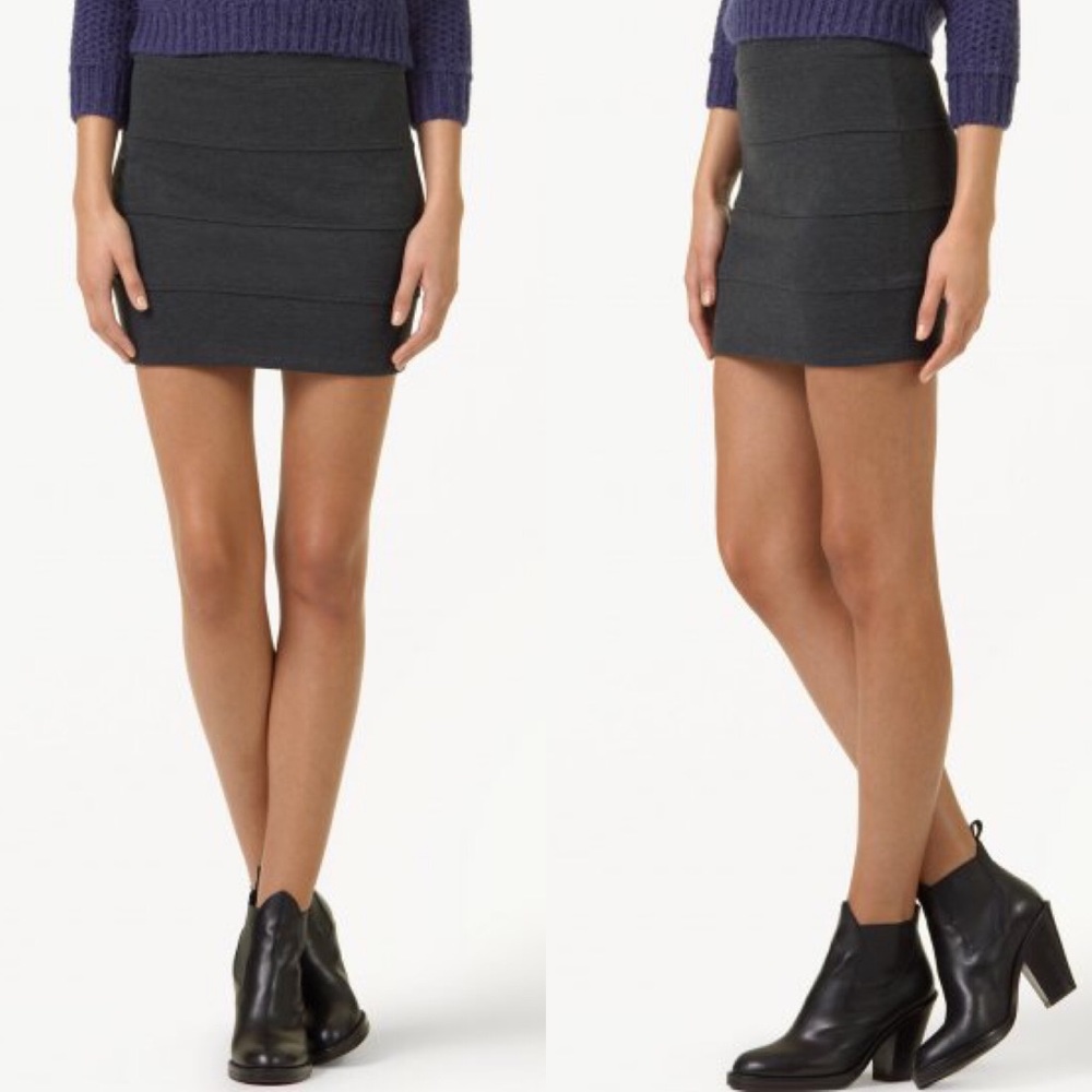 TALULA Black Paneled/Bandage High Waist Mini Skirt